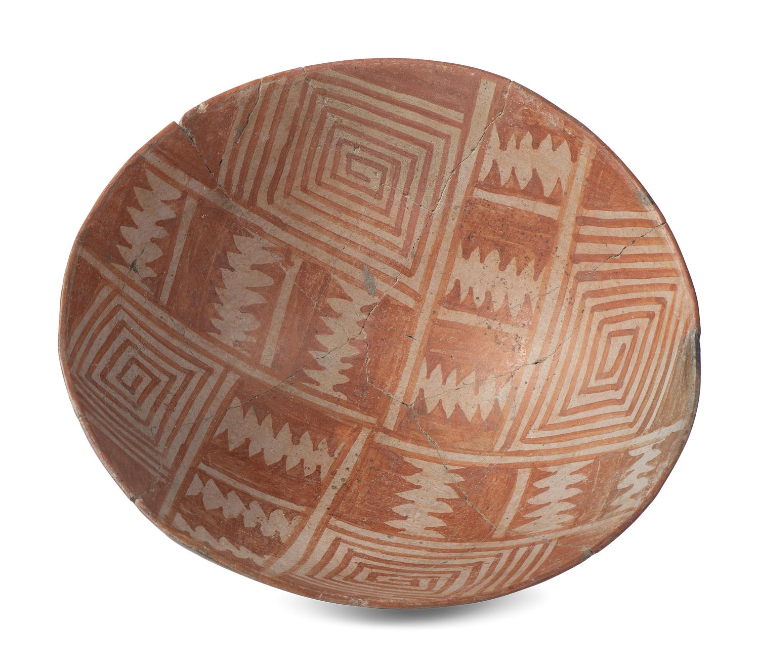 Ancestral Pueblo Red-on-Brown Pottery Bowl