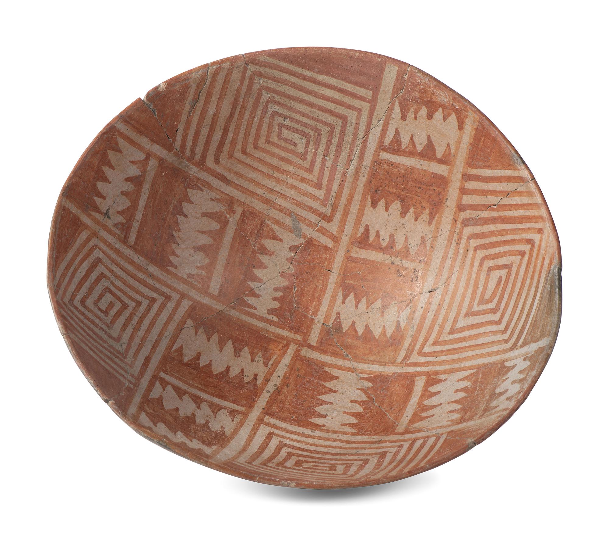 Ancestral Pueblo Red-on-Brown Pottery Bowl