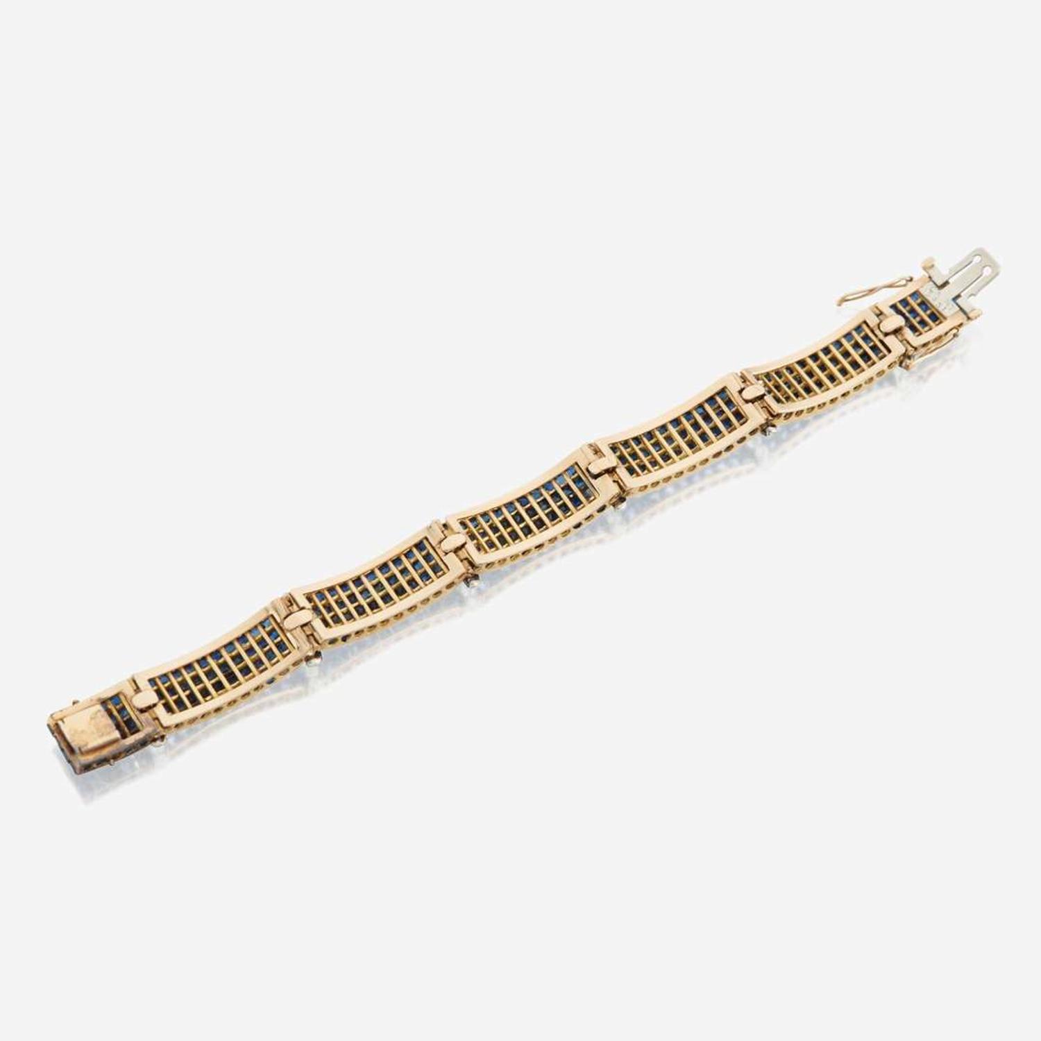 A Sapphire, Diamond, Gold, and Platinum Bracelet by Van Cleef & Arpels