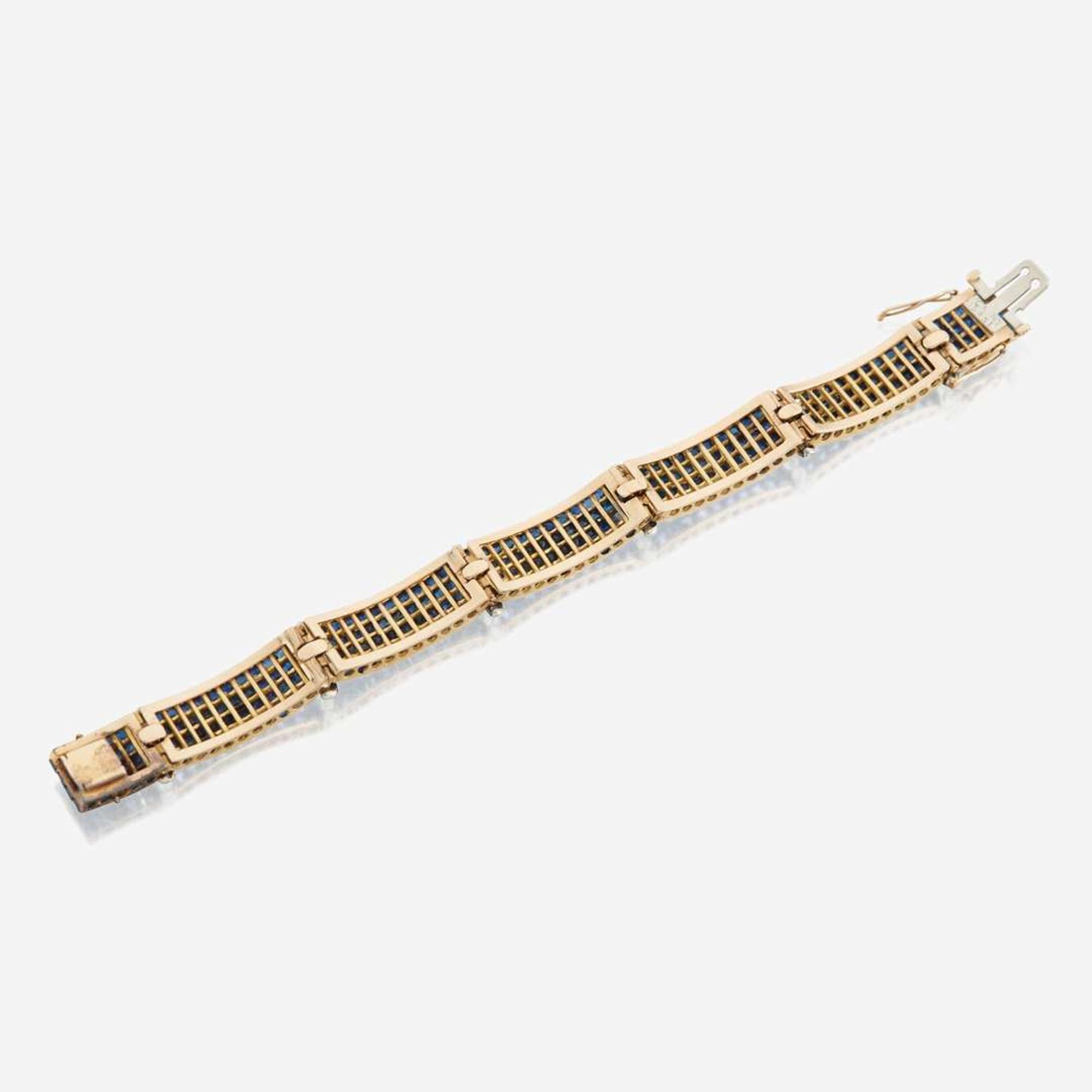 A Sapphire, Diamond, Gold, and Platinum Bracelet by Van Cleef & Arpels