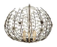 A Large Gilt Metal and Etched Glass Chandelier in the Manner of Maison Baguès