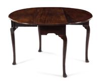 A George III Mahogany Drop-Leaf Table Height 28 1/4 x width 40 1/4 x depth 16 1/2 inches. — 18TH CENTURY