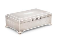 An English Silver Table-Top Cigarette Box
