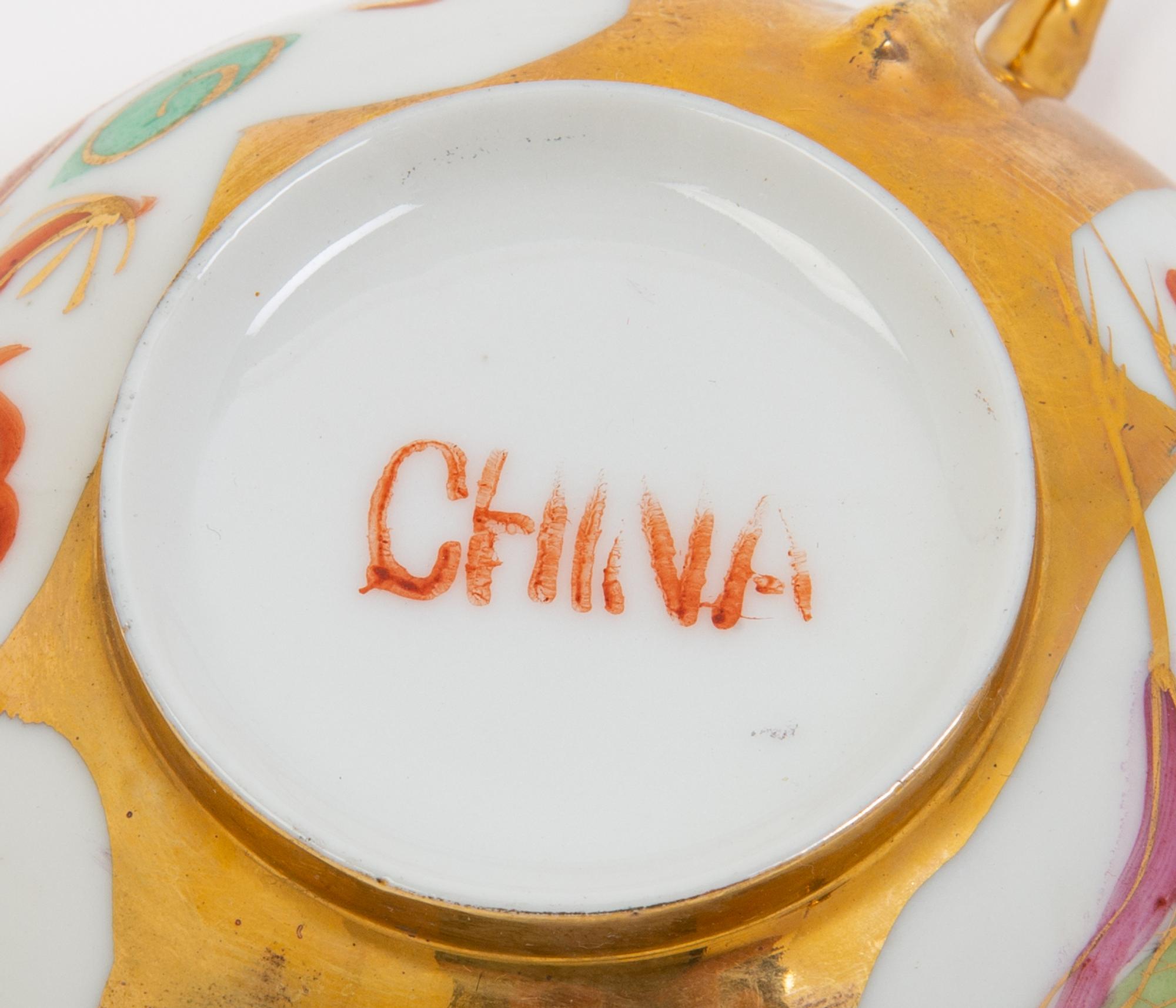 A Large Partial Set of Chinese Rose Medallion Porcelain Tea Service