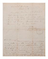 [CIVIL WAR]. BENJAMIN, Judah Philip (1811-1884). Autograph note signed ("J. P. Benjamin"), as Acting Confederate States Secretary of War, to Hon. J. L. M. CURRY. Richmond, 21 November 1861.