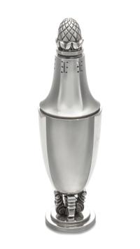 A Danish Silver Muffineer, Johan Rohde for Georg Jensen Silversmithy, Copenhagen, 20th Century, Acorn pattern.