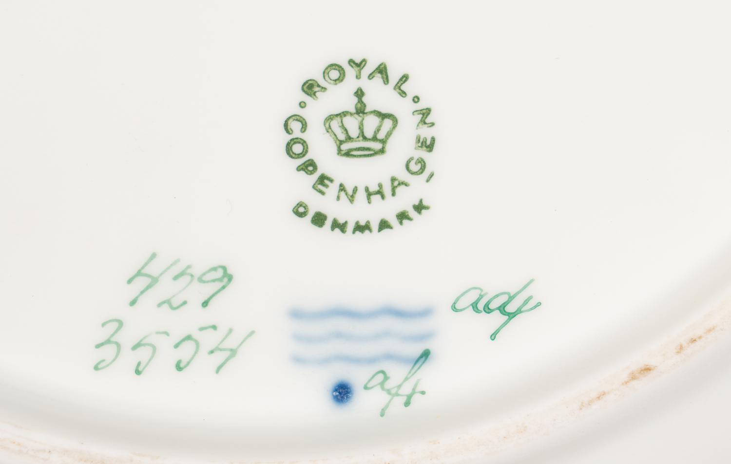 Four Royal Copenhagen Porcelain Fruit Plates