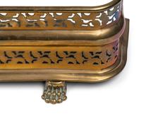 An English Brass Fireplace Fender and Fire Screen