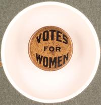[WOMEN'S SUFFRAGE]. A collection of items belonging to women's rights activist Mariwyn Heath, incl. "Votes for Women" pennant, Veteran Feminists Medal of Honor, pinbacks, buttons, & pewter figures.