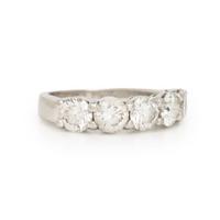 FIVE STONE DIAMOND AND PLATINUM RING