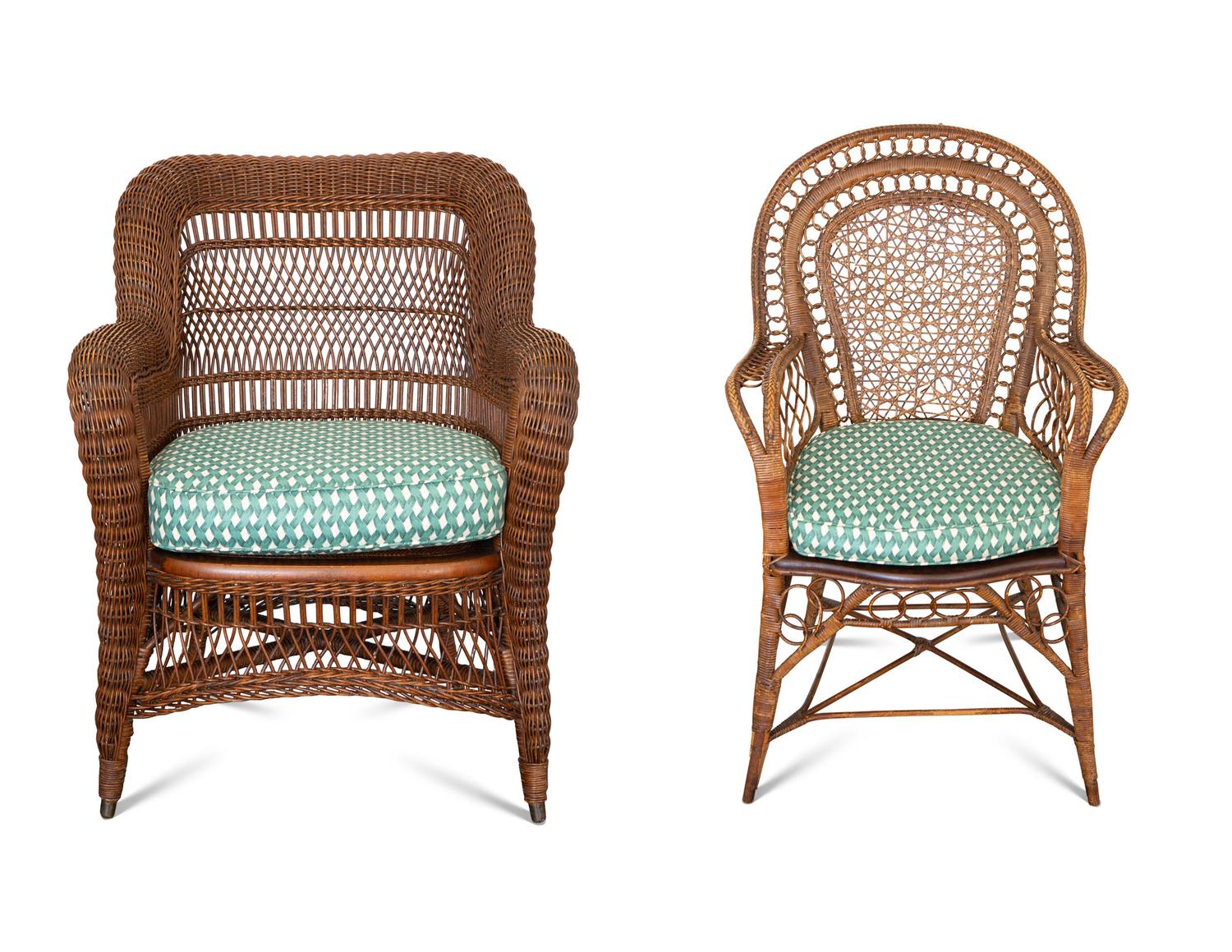 Two Rattan Armchairs