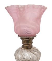 A Pair of French Neoclassical Bronze and Cut Glass Fluid Lamps Converted to Electricity