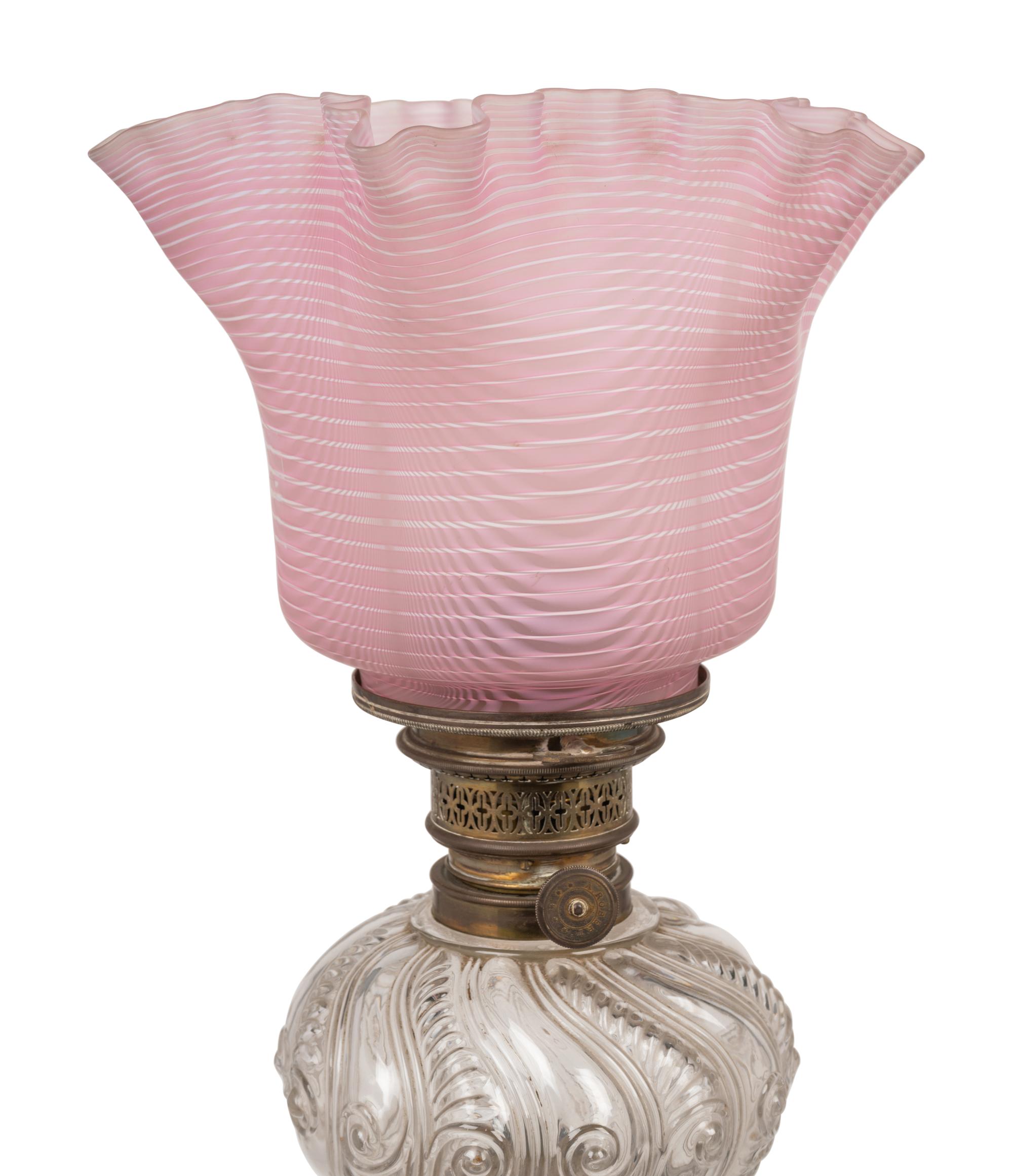 A Pair of French Neoclassical Bronze and Cut Glass Fluid Lamps Converted to Electricity