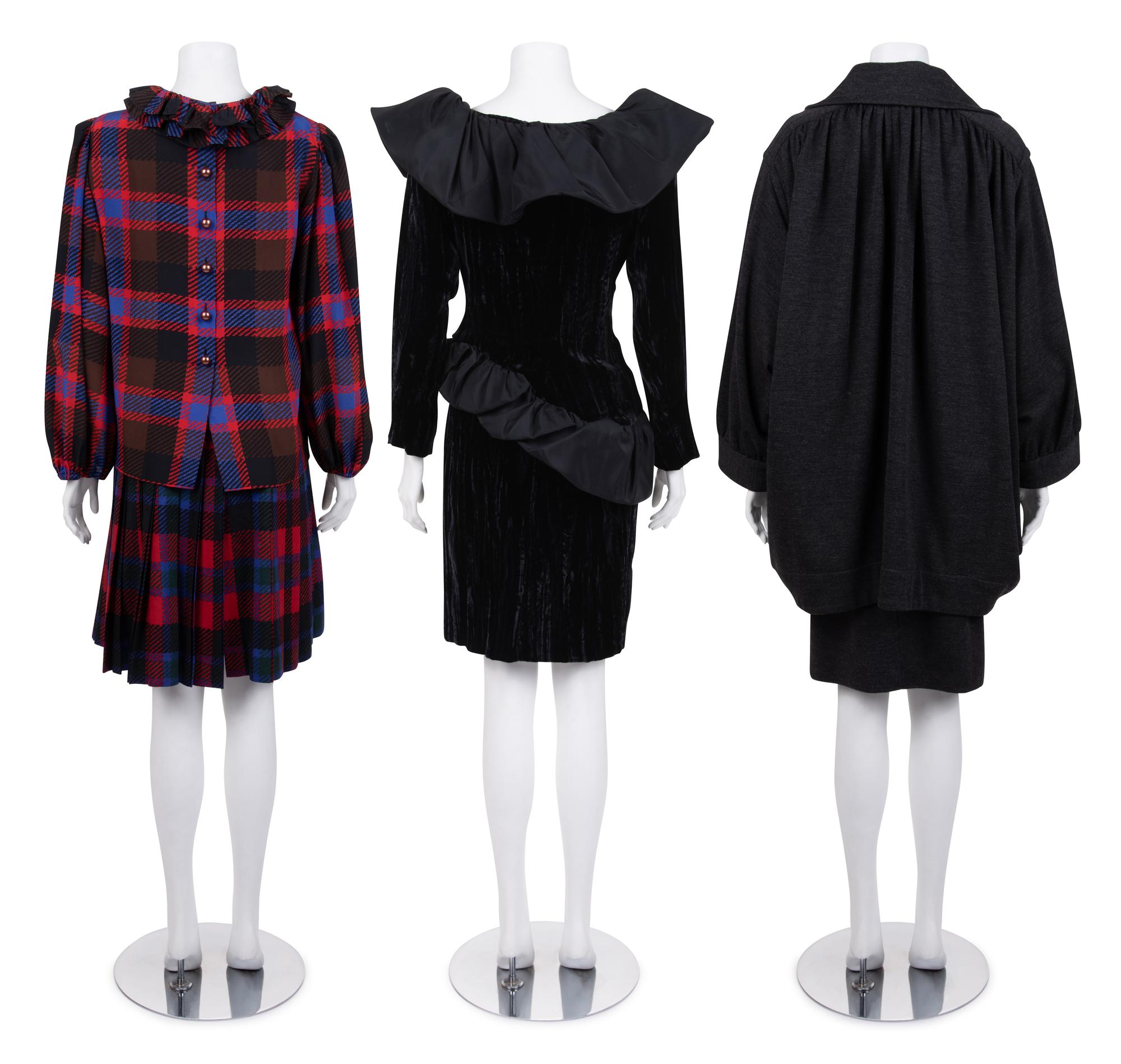 Three Yves Saint Laurent Rive Gauche Two-Piece Skirt Ensembles, 1980-90s