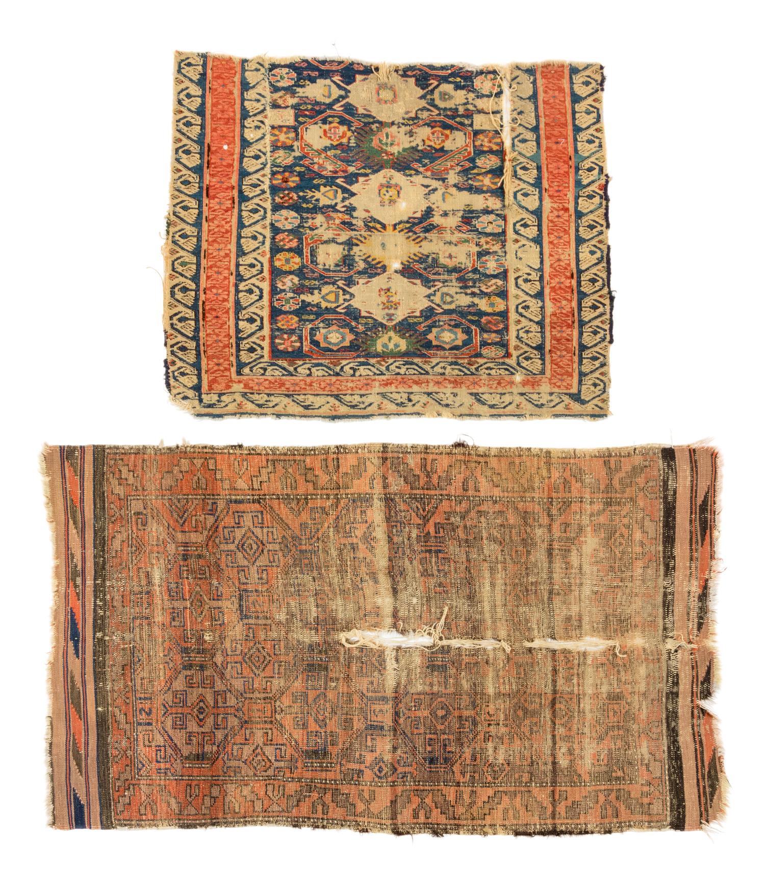 Two Wool Rug Fragments