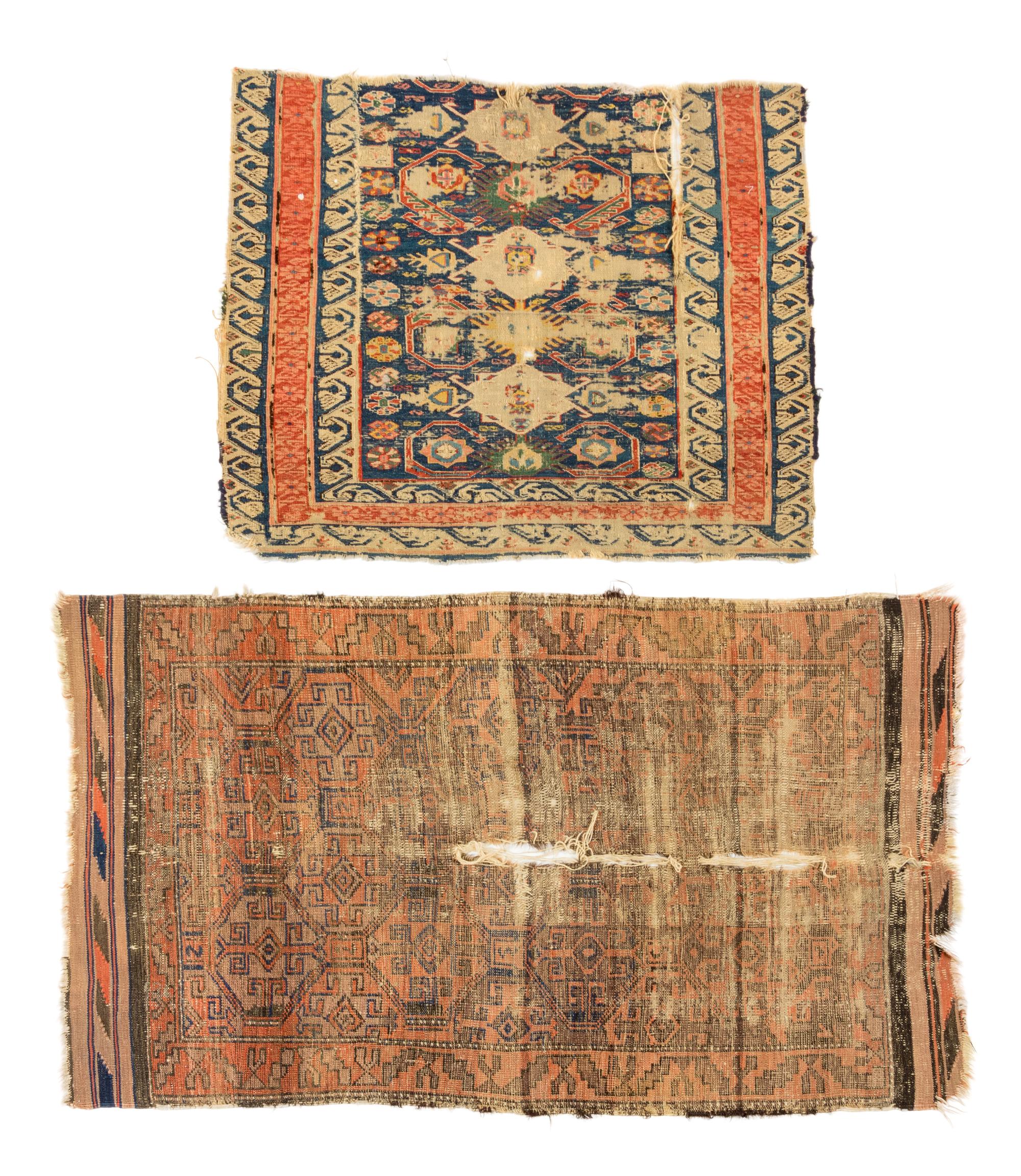 Two Wool Rug Fragments