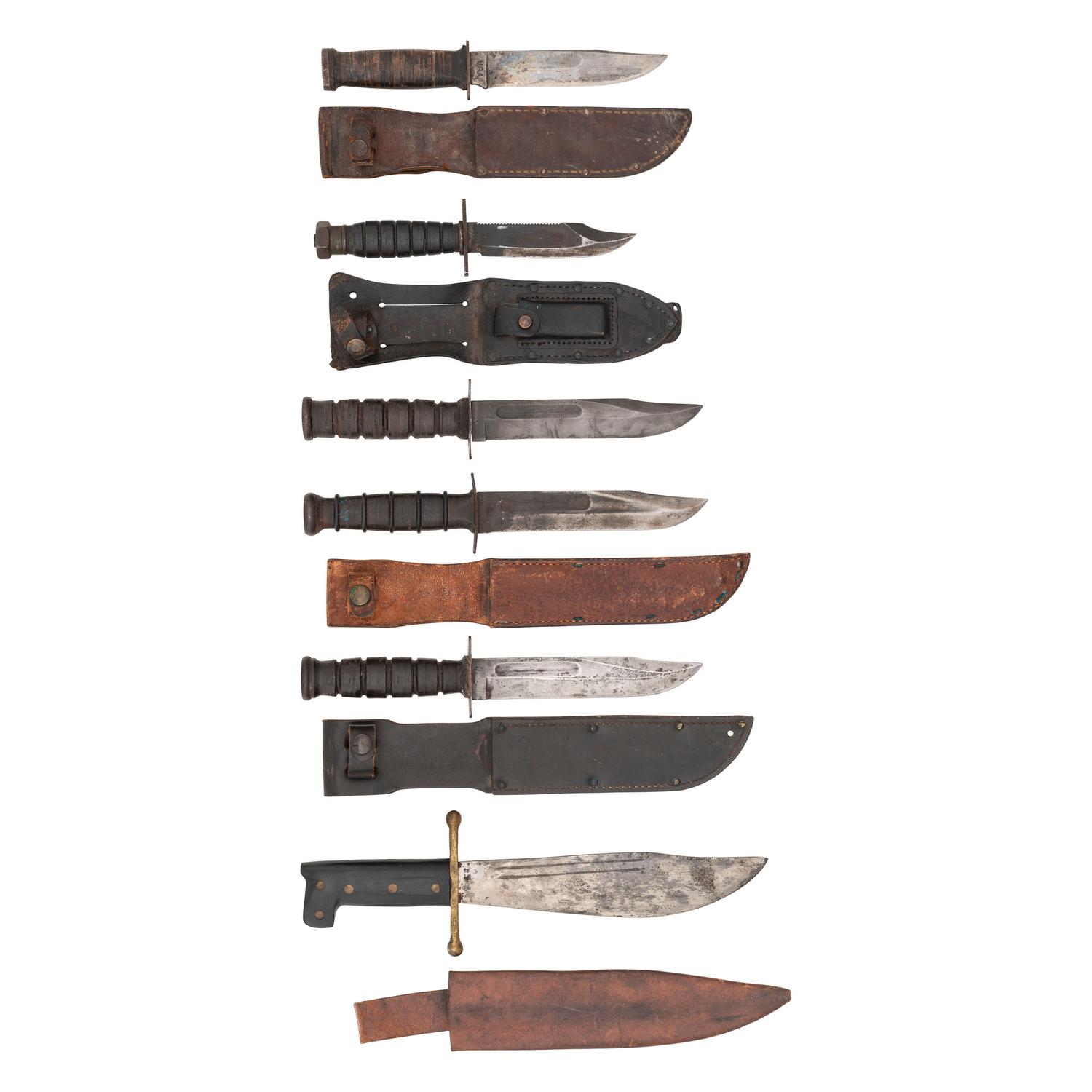 Lot of WWII through Post-Vietnam Era U.S. Fighting & Survival Knives
