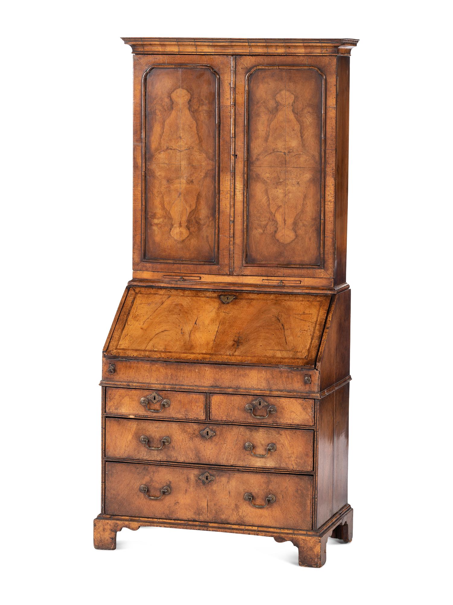 A George I Walnut Secretary Desk