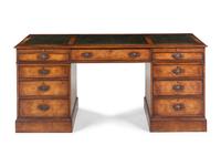 A George III Style Walnut Pedestal Desk