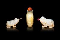 Three Chinese Agate Snuff Bottles