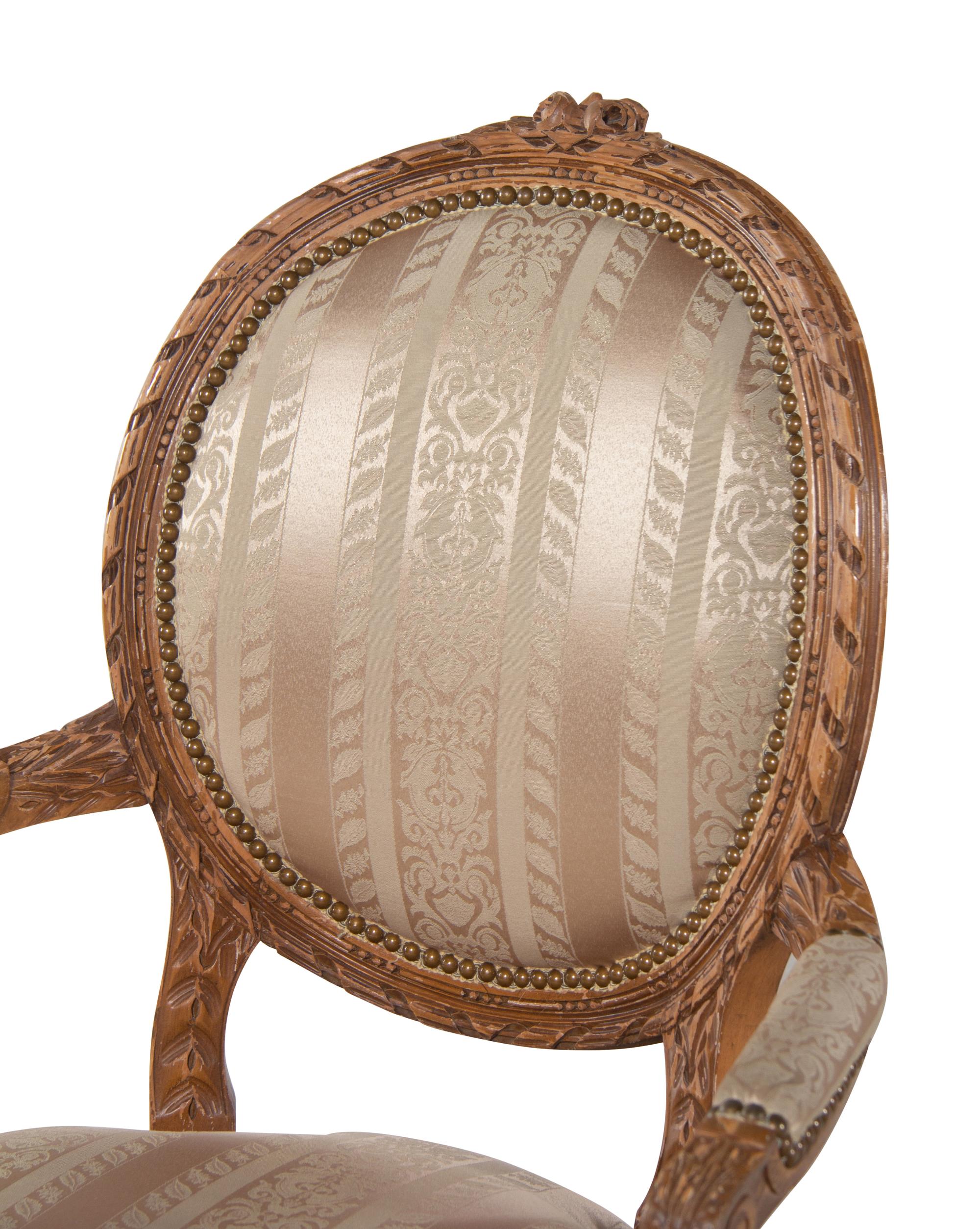 A Pair of Louis XVI Style Fauteuils