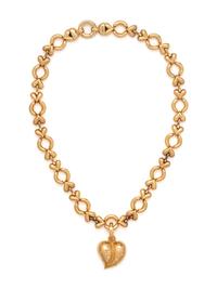 YELLOW GOLD AND DIAMOND HEART PENDANT/NECKLACE