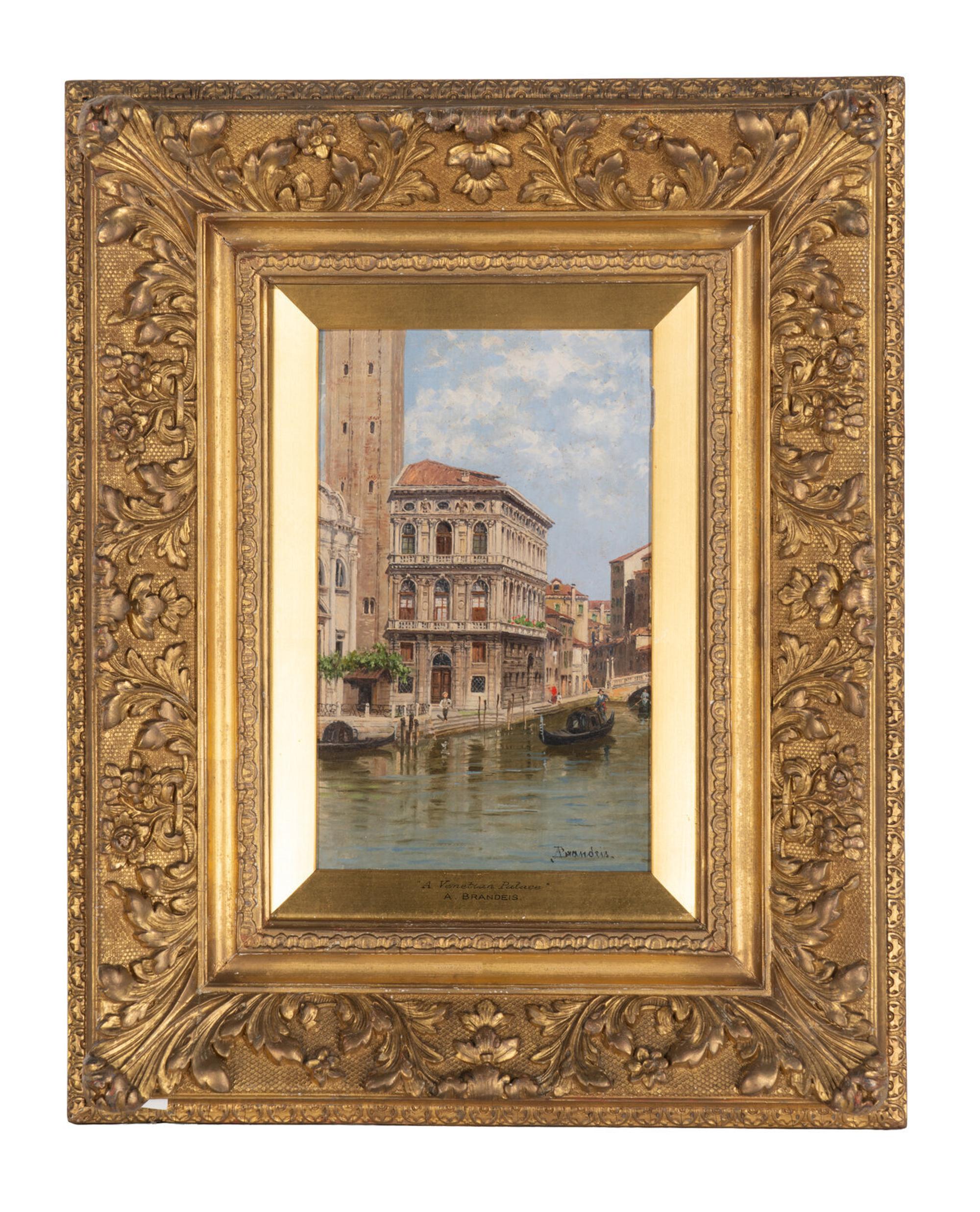 Venetian Palace; together with Venetian Gondola (A Pair)