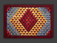 An American Peacock Feather Pattern Hooked Rug