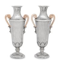 A Pair of Buccellati Silver Vases