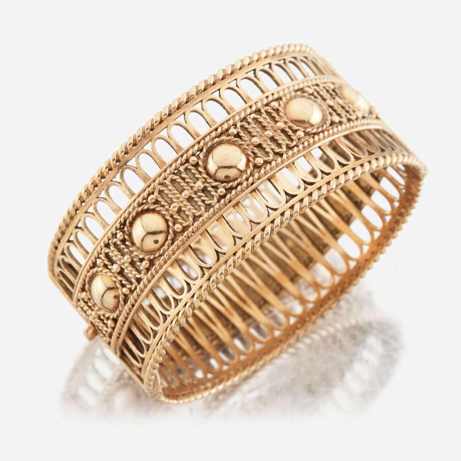 A gold bracelet