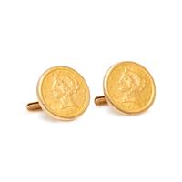 YELLOW GOLD COIN CUFFLINKS