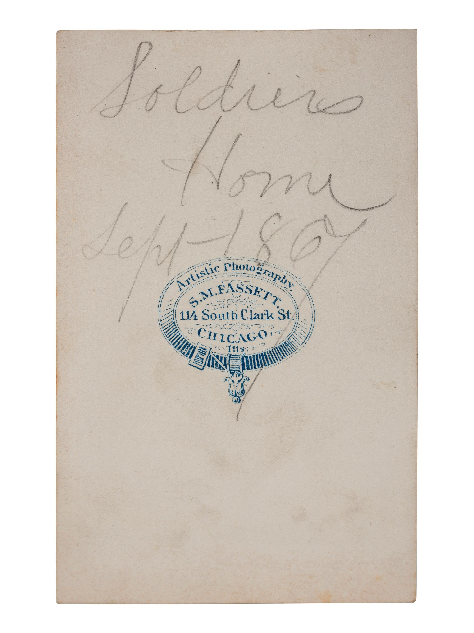 [CIVIL WAR] -- [LINCOLN, Abraham (1809-1865)]. A group of 4 CDVs highlighted by Lincoln portrait and rare view of the Soldiers' Home in Chicago, Illinois. Chicago: S.M. Fassett, ca late 1860s.