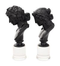 A Pair of Grand Tour Style Resin and Acrylic Portrait Busts
