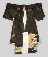 Three Japanese Silk Kimono and One Japanese Silk Priest Robe