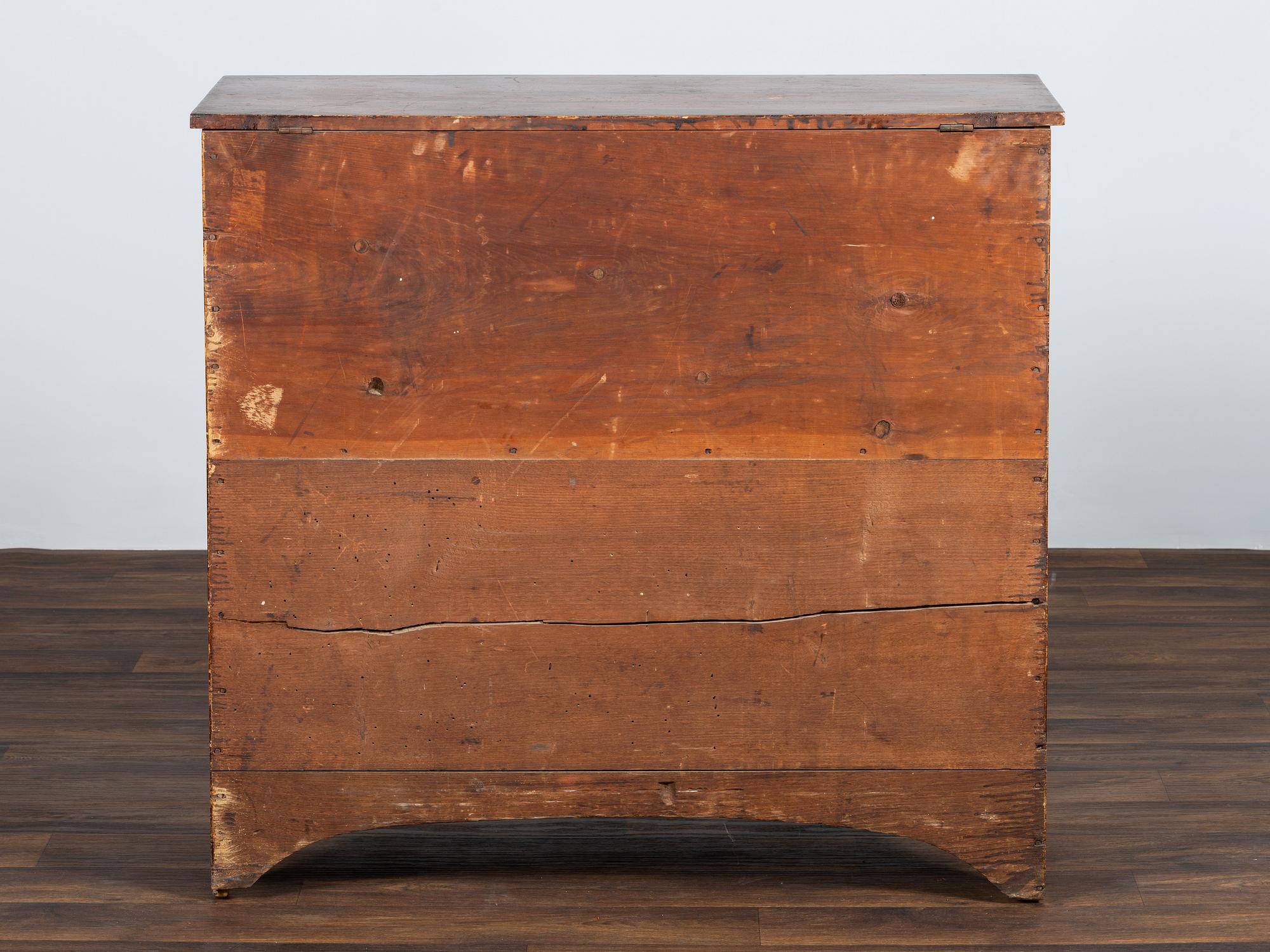 A Federal Grain Painted Pine Two-Drawer Blanket Chest