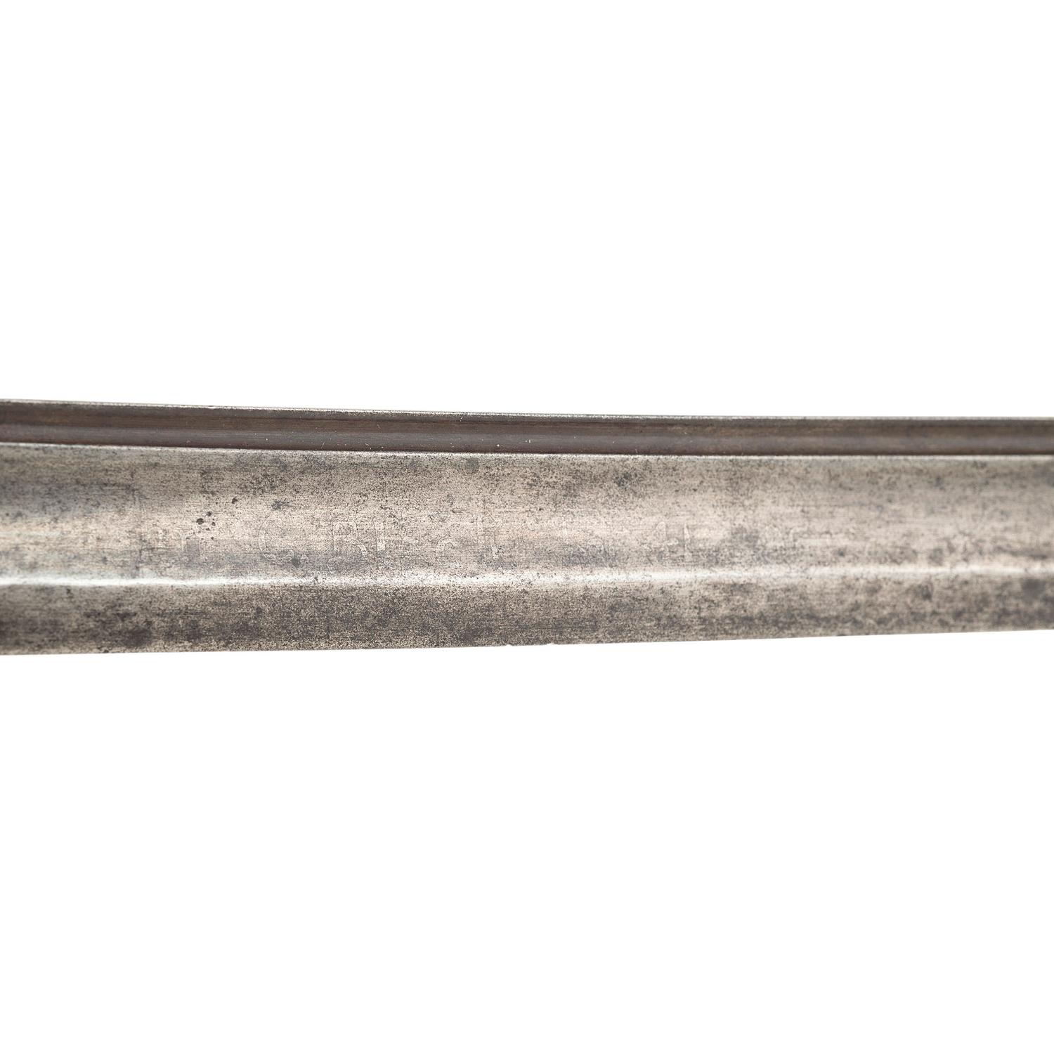 French Import Foot Officers Sword Etched to Lt. Col. John C. Black - 37th Illinois Infantry and Congressional Medal of Honor Recipient