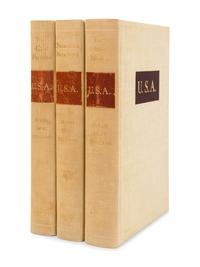 DOS PASSOS, John (1896-1970). [The U.S.A. Trilogy]. Comprising: The 42nd Parallel . -- 1919 . -- The Big Money . Boston: Houghton Mifflin, 1946.