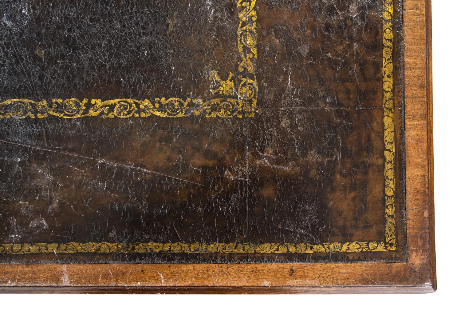A George III Mahogany Partners' Desk Height 31 1/4 x width 65 1/2 x depth 34 3/4 inches. — 19TH CENTURY