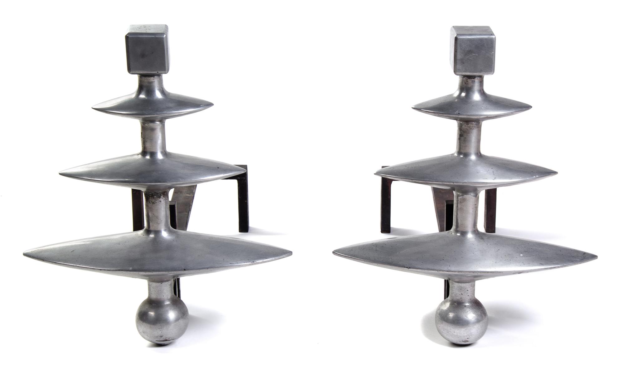 Samuel Marx (American, 1885-1964), USA, 1940s, a pair of andirons