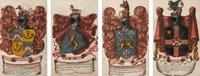 A Set of Four Hand-Colored Heraldic Engravings