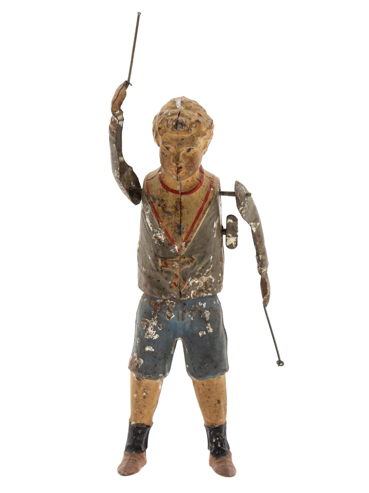 A Painted Tin "Whirling Boy" Toy