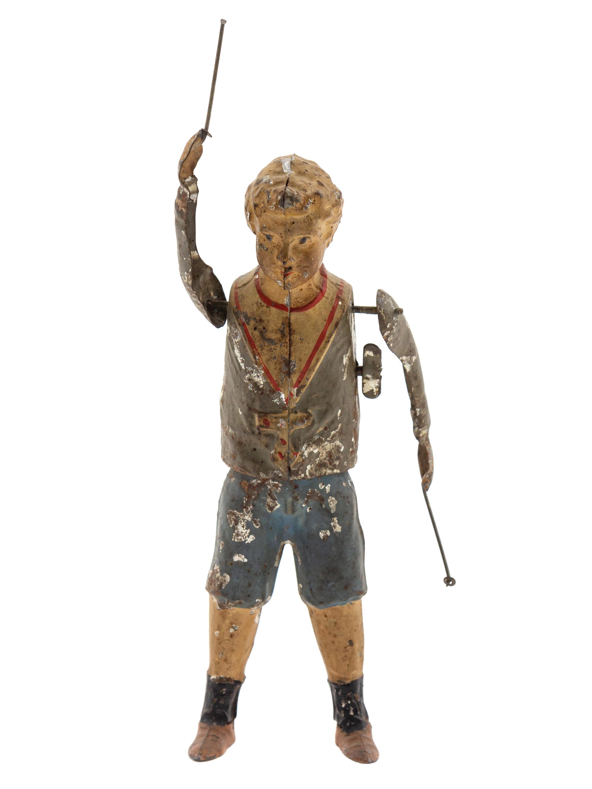 A Painted Tin "Whirling Boy" Toy