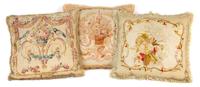 A Group of Nine Needlepoint and Aubusson Tapestry Pillows Largest 30 x 15 inches.