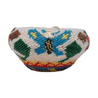 Washoe Beaded Bowl, Butterflies and Flowers