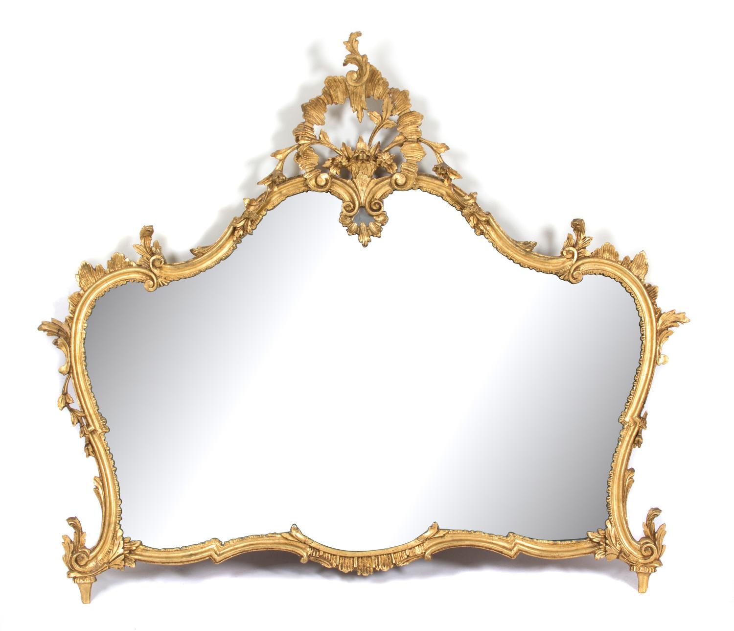 A Louis XVI Style Carved Giltwood Mirror Height 42 1/2 x width 51 inches. — LATE 19TH CENTURY