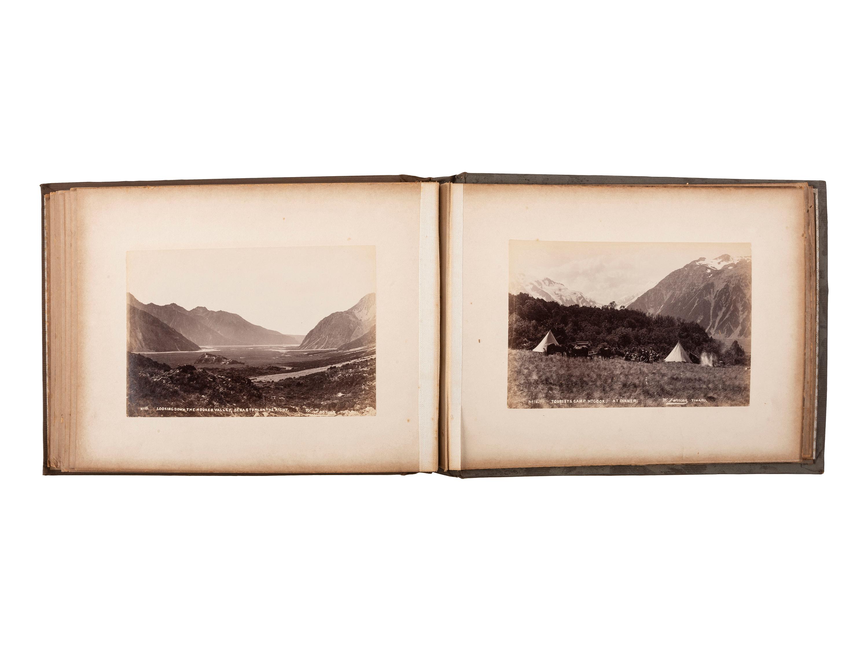 [EARLY PHOTOGRAPHY]. -- [NEW ZEALAND]. FERRIER, William (b. 1855), photographer. Mount Cook with Descriptive Notes & Map . Timaru, New Zealand.