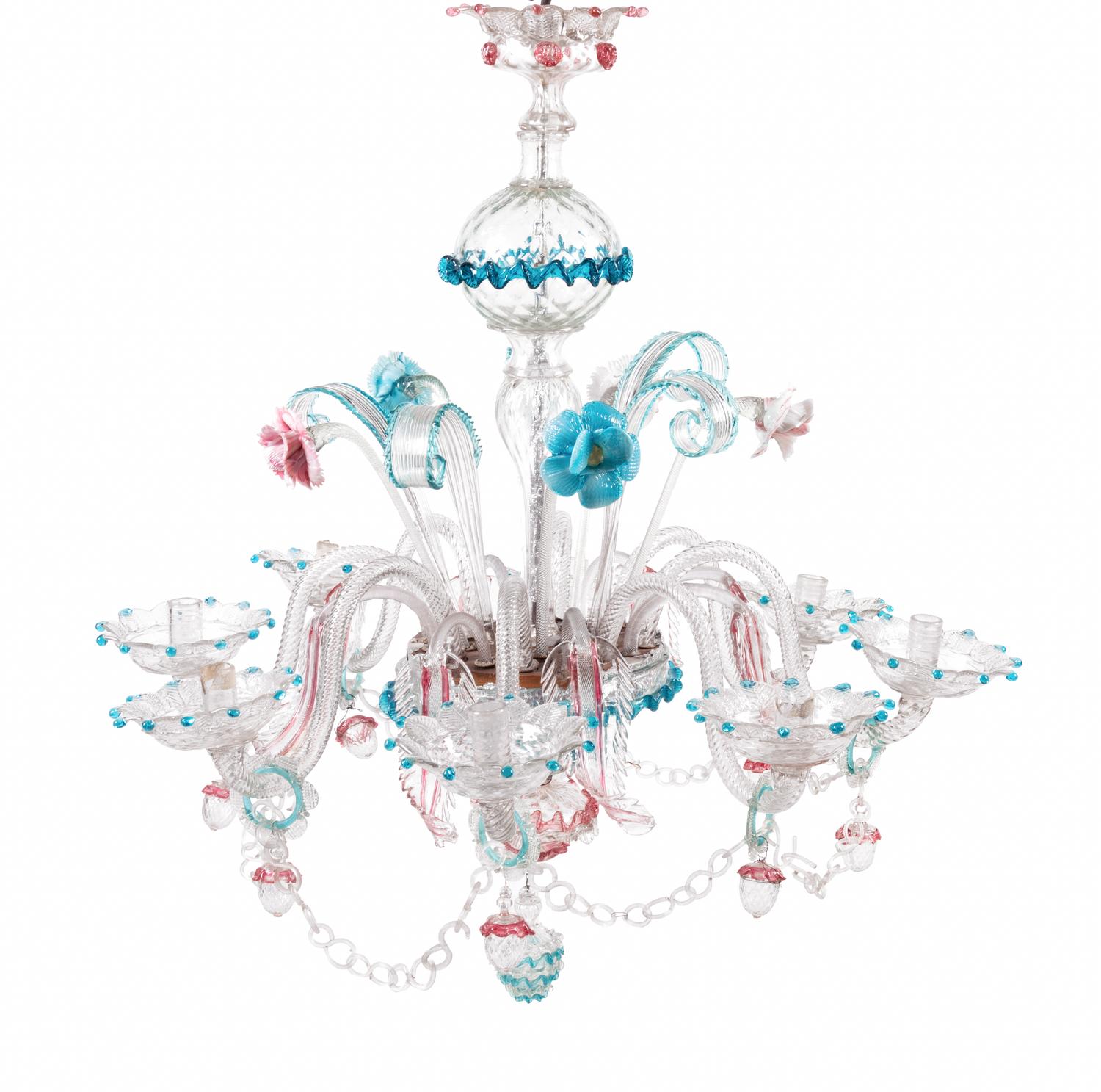 A Murano Glass Eight-Light Chandelier