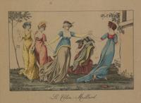 An Assembled Set of Fourteen French Handcolored Engravings, Height 7 x width 9 5/8 inches (visible).