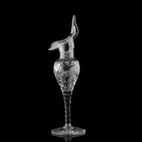 A Cut Glass Jack-in-the-Pulpit Vase with Daisies and Butterflies