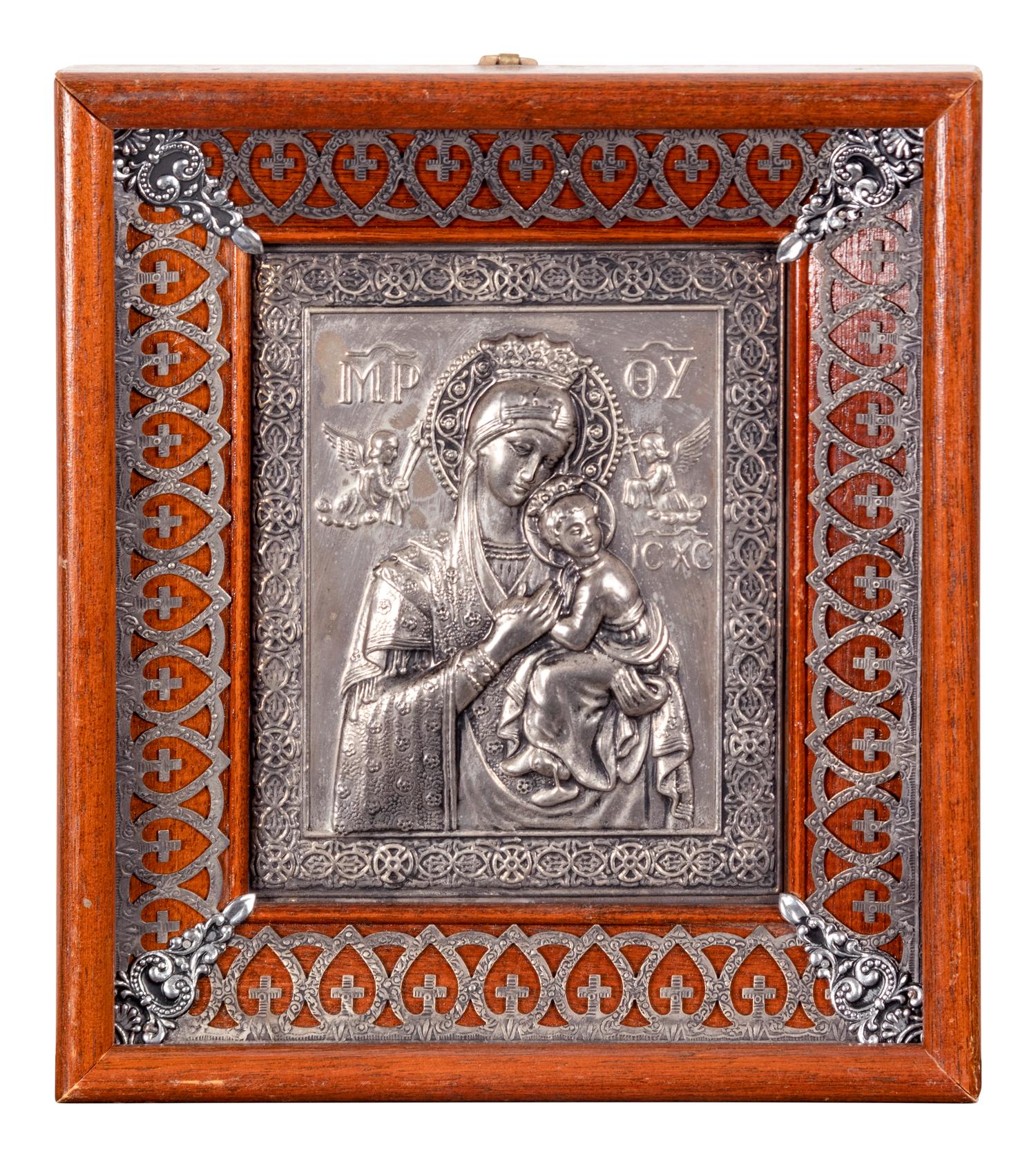 A Russian Silvered Metal Icon